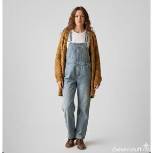 Vintage Gap Blue Jean Denim Overalls 90s Y2K Relaxed Fit Adj Straps Lt Wash XXL